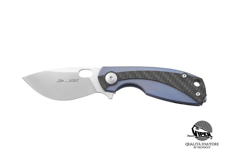 【angel 精品館 】義大利 VIPER LILLE 紳士折刀 Vox設計M390鋼 藍鈦+碳纖維柄折刀