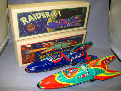 日本製 懷舊 童玩 鐵皮玩具  發條  RAIDER X-1 ROCKET 火箭 太空梭 (MADE IN JAPAN)