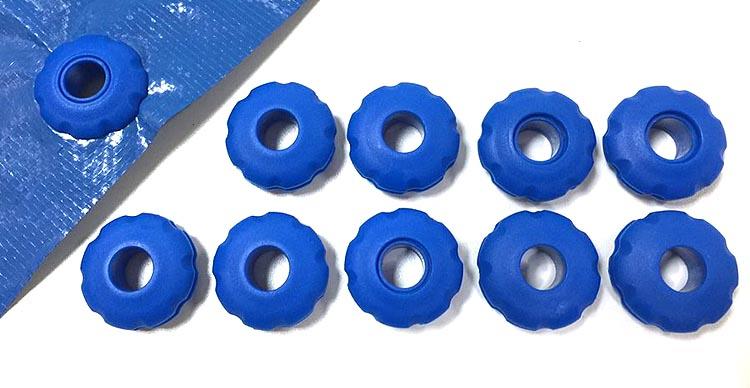 藍色台灣製塑膠帆布眼扣，一組十個，免用帆布打孔器和帆布扣鉗 雞眼扣 12mm 台灣製