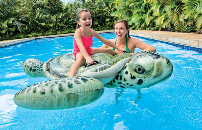 花都彩蝶~INTEX 57555寫實大海龜充氣坐騎 浮排 水上浮床 有手把 兒童夏天玩水