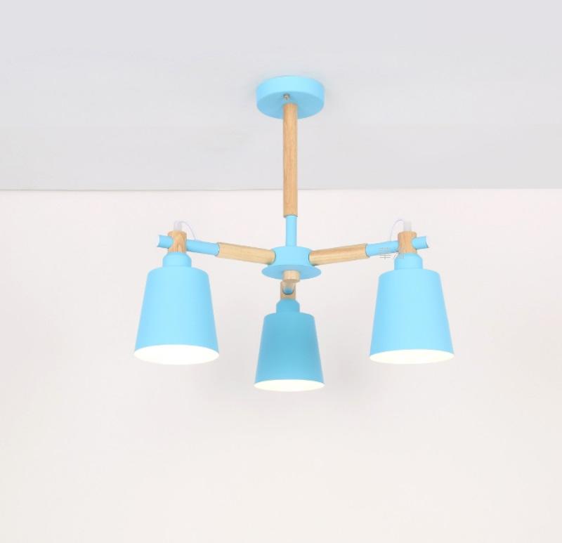 LOFT美式吸頂燈.實木燈具就是有質感溫暖,設計師愛用燈具之一,3燈淺藍色款不含燈泡款AJ108-3BU