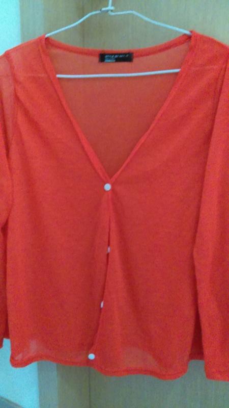 STYLE BY MY-T女生橘紅色素面無圖案長袖薄外套MADE IN KOREA(已下水 不介意者，歡迎下標，售出不退