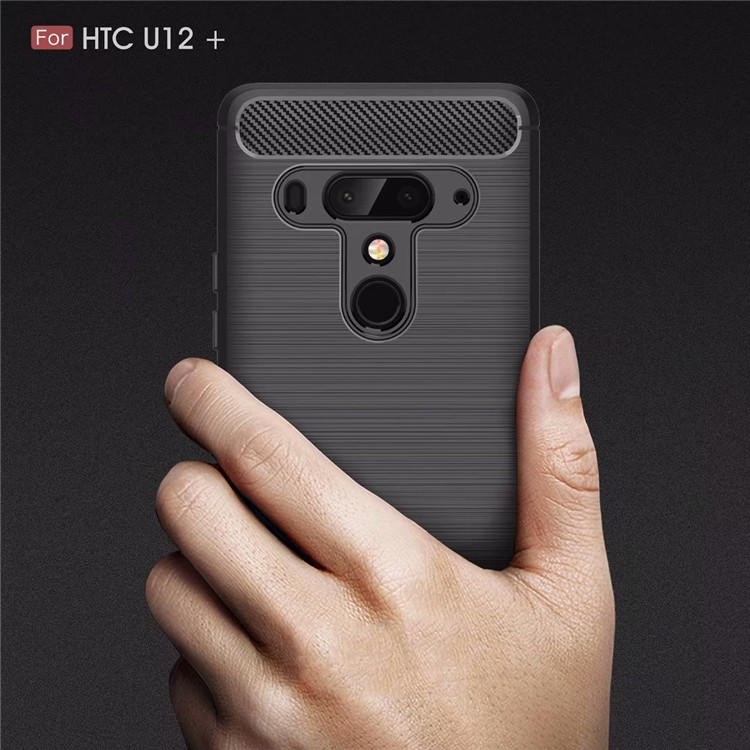 HTC U12+ 專用碳纖維拉絲保護套 HTC U12 plus 保護殼 軟殼