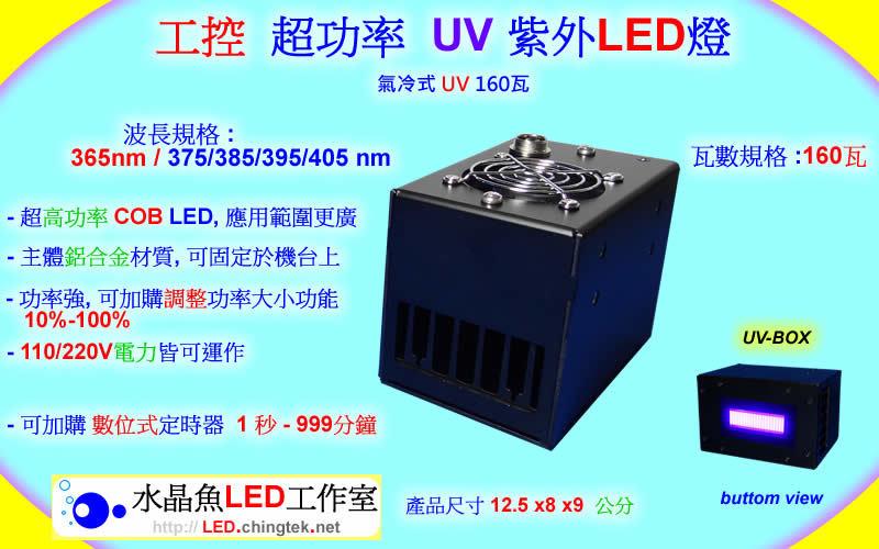 UV LED紫外燈UV燈( 395nm)超功率160瓦G2極致版-可加裝調整輸出功率/時間 - 3D列印 UV固化燈
