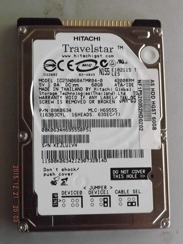 故障 Hitachi ,Seagate, IBM  2.5吋 60G,60G,30G IDE 硬碟 1台$50