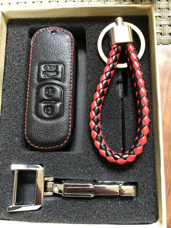 MAZDA 馬自達 CX5 皮革鑰匙圈 紅色