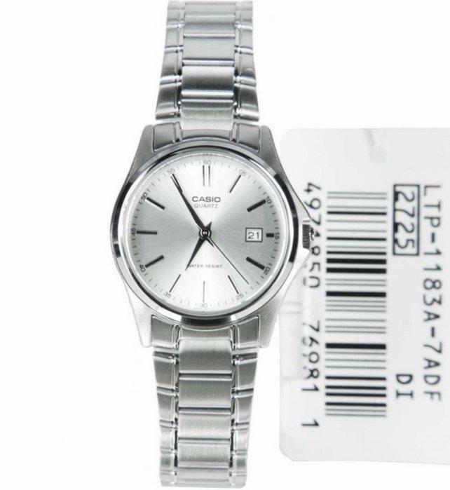 CASIO WATCH 卡西歐簡約俐落經典銀白面女腕錶 型號：LTP-1183A-7A【神梭鐘錶】