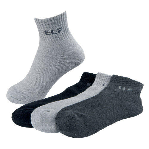 三合豐 ELF, 男性運動襪, 竹炭1/2短統氣墊除臭健康 款 - 普若Pro品牌好襪子專賣館