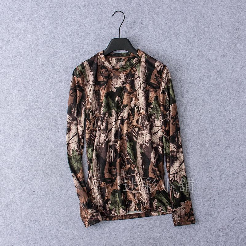 美國狩獵品牌(胸圍92至120)枯樹迷彩 仿生迷彩 保暖長袖排汗圓領T恤