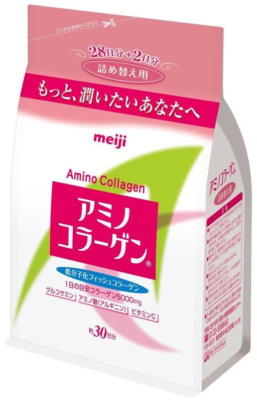 日本直購/代購-日本 meiji 明治 膠原蛋白 30日 補充包 214g