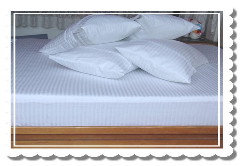五星級飯店備品民宿備品專用超細纖維雙人床條紋床包5尺*6.2尺台灣製