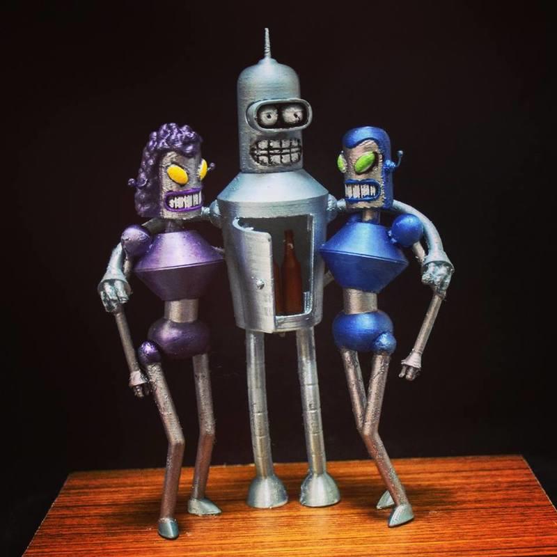 [MDS] 美國卡通Teacher Futurama的Bender and the Babes 3D列印公仔