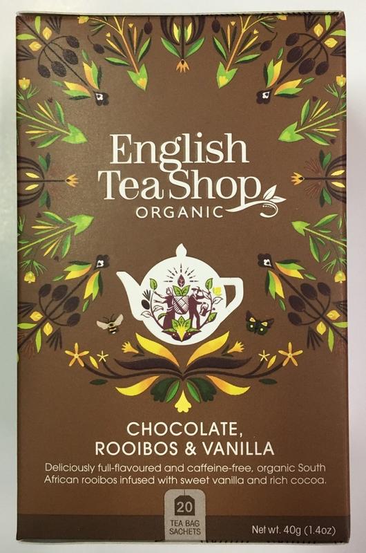 English Tea Shop有機香草巧克力南非國寶茶(無咖啡因)20茶包/盒 附發票【吉瑞德茶坊】