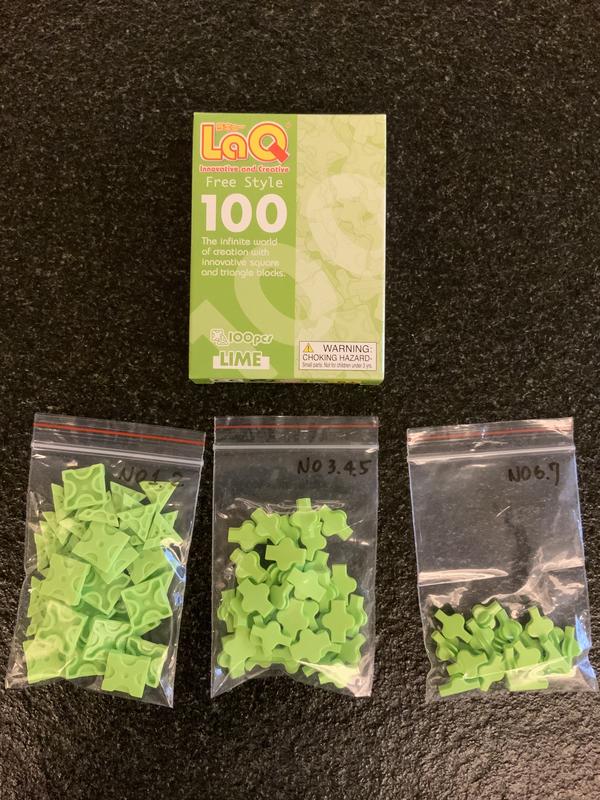 【二手】La Q free style 任意變補充包 萊姆色lime 100PCs立體3D 拼接積木 益智玩具(日本製)