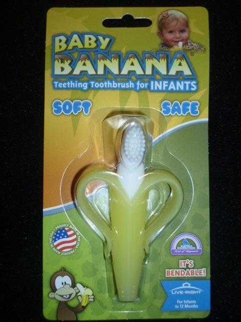 (妞媽缺貨) 美國Baby Banana Brush 嬰幼兒香蕉牙刷 固齒器 (最新版美國製)
