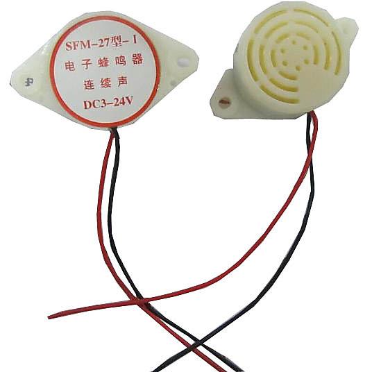 壓電式有源蜂鳴器 3V-24v DC3-24V 電子蜂鳴器 連續聲 SFM-27型-I  Ｗ2 [120219]