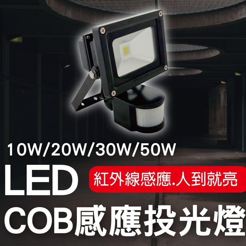 COB感應投光燈/10W20W30W50W/白光暖光/投射燈/戶外