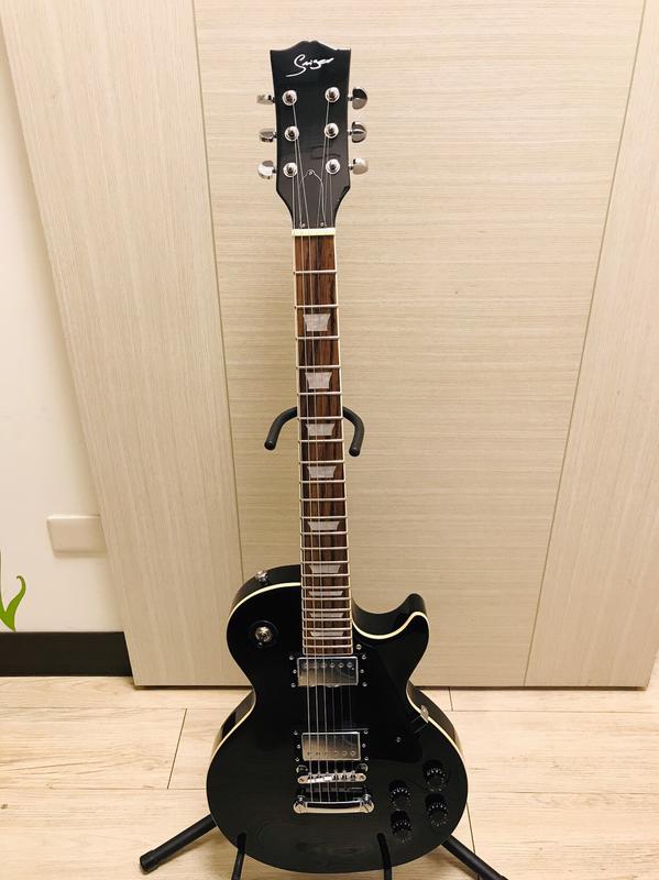 (響赫樂器)SMIGER L-G9 雙雙電吉他 蓋殼式拾音器 黑色Les Paul型 附加厚琴袋