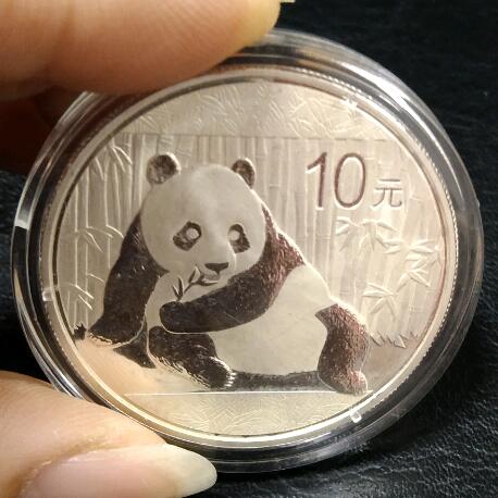 中國大陸 2015年 熊貓純銀幣 30g 一盎司純銀999  全新UNC=保真  超可愛