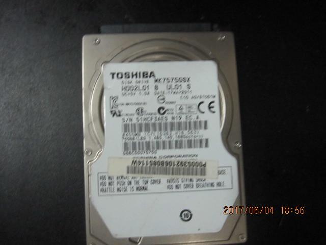 桌上型2.5吋 東芝TOSHIBA 硬碟 750GB 故障品 不退不保