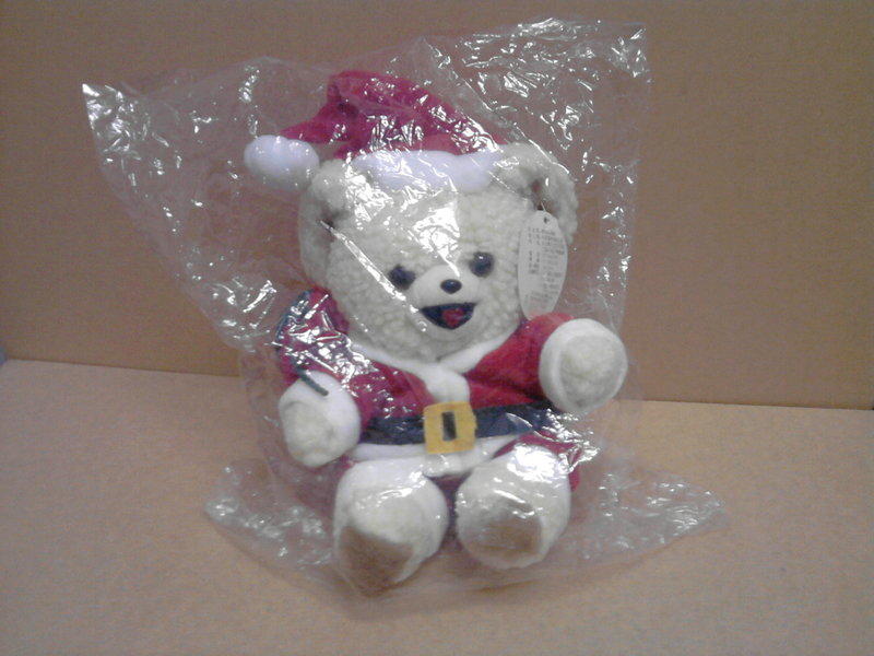 【秋海棠】聖誕熊(全新)→外有塑膠套模包裝，絨棉娃娃，聖誕節禮物