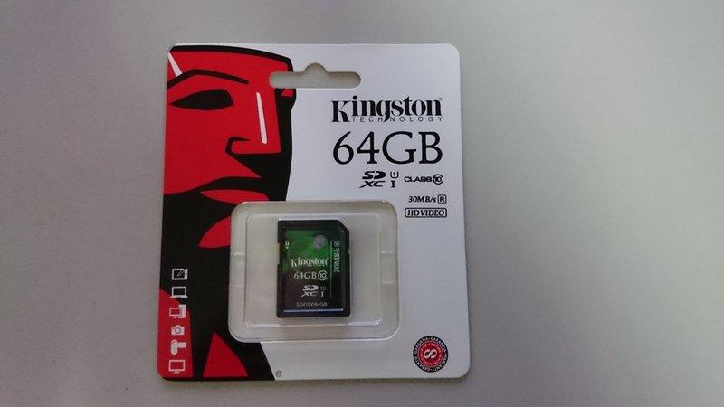 金士頓 Kingston 64GB SDXC UHS-1 Class 10 記憶卡（全新未拆封）