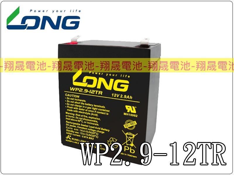 彰化員林翔晟電池-全新 LONG 廣隆電池 WP2.9-12TR(12V2.9AH大聲公、擴音喇叭、擴音器電池