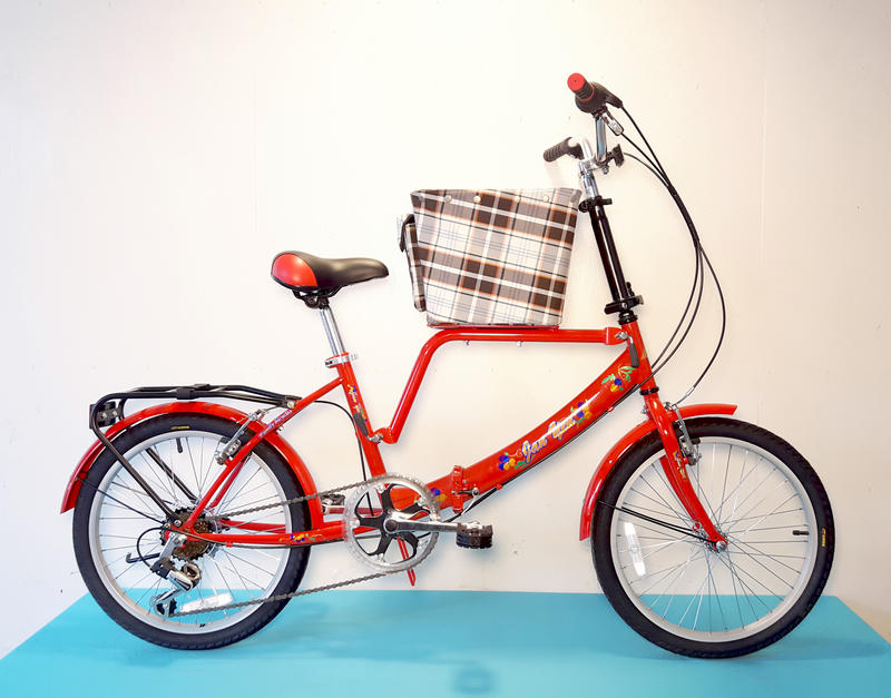 JY (豪華版) 20吋 6速 SHIMANO 摺疊 (小籃) 寵物車 寵物腳踏車 寵物自行車 (紅色) 寵物籃