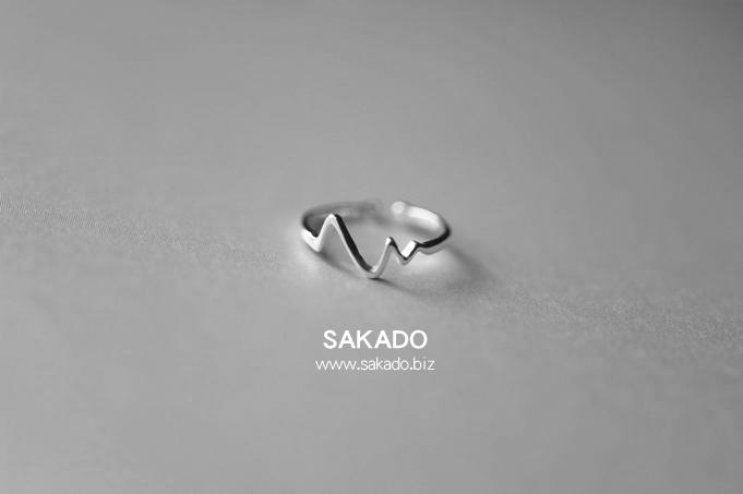 925純銀戒指-阪堂SAKADO-韓版設計師款--心跳電波開口戒(尺寸可調)