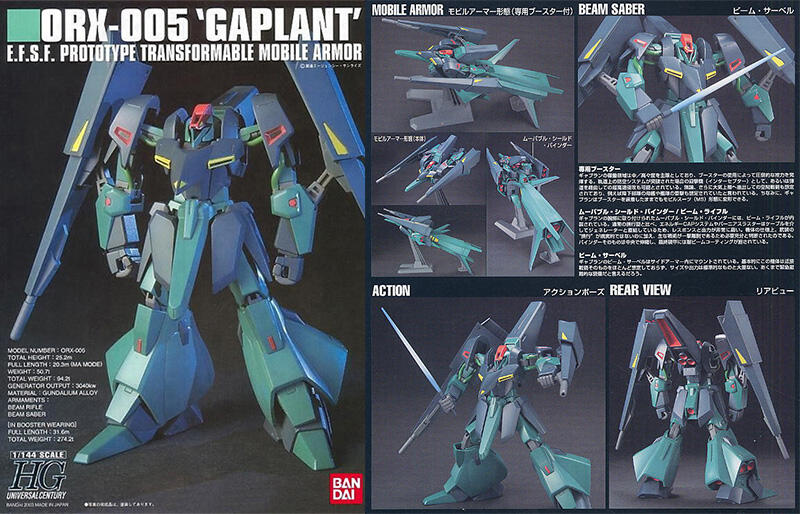 【鋼普拉】BANDAI 鋼彈 HGUC 1/144 #042 ORX-005 GAPLANT 機動型 蓋布蘭 長程推進器