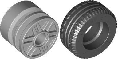 LEGO Light Gray Wheel 18x14 Tire 30.4x14 樂高淺灰色輪框黑色輪胎 4550937