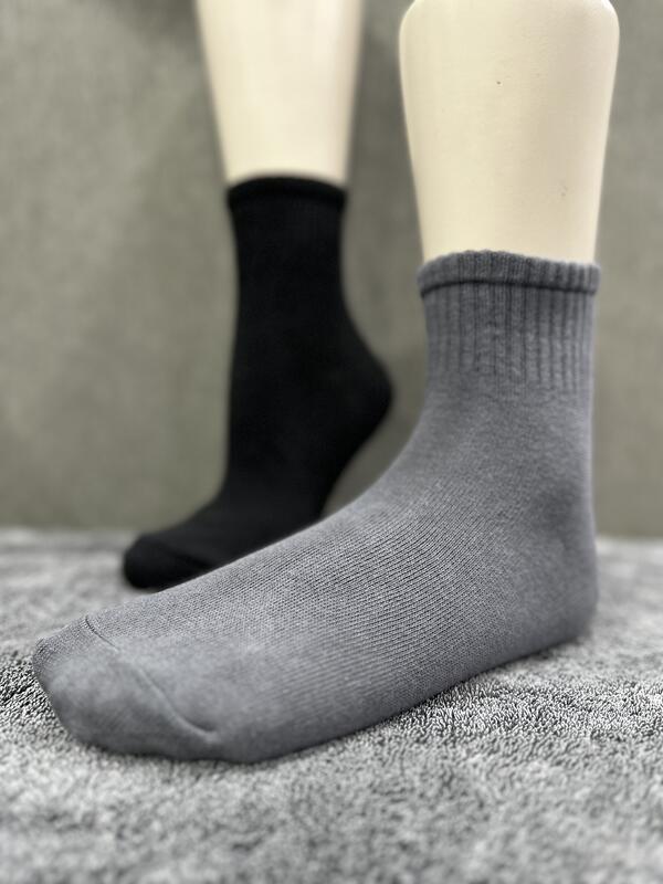 【群益襪子工廠】(黑色6雙250)精梳棉毛巾長襪；襪子、棉襪、短襪、踝襪、長襪、除臭襪、薄襪、厚襪、運動襪、學生襪、棉襪