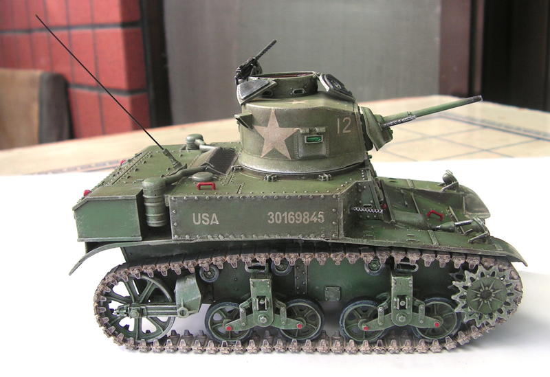 (全手工完成品/已售出)二戰美軍 M3 STUART MKI 斯圖亞特戰車[改造光影塗裝粉彩舊化等1/35]