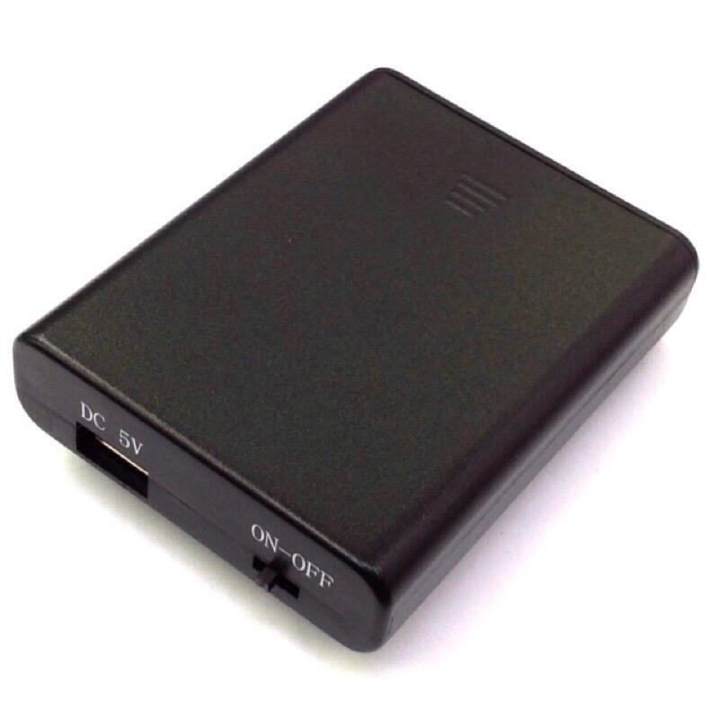 3號4只電池盒附蓋附SW+USB座DC DC5V USB電池盒