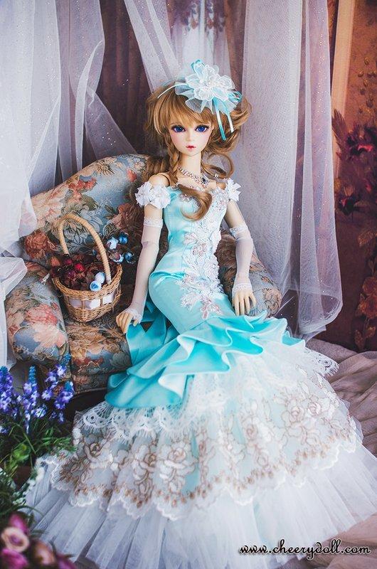 出清降價!! Cheery Doll禮服現貨-Mermaid Dress (Golden Flower)-mint