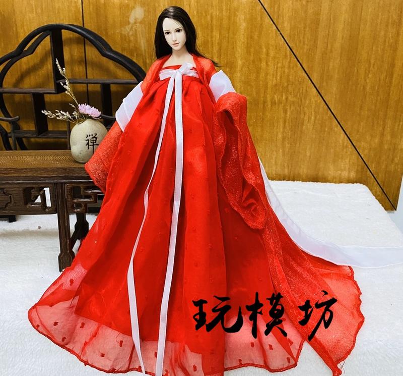  【現貨AD-002】1/6 ( 紅 )  古代 中國 漢服 禮服 PHICEN大胸 可穿 模型