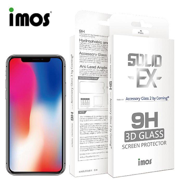 「Imos」iPhone 疏水疏油 3D滿版9H玻璃保護貼(iPhone X黑邊) 直購價$1590 免運費