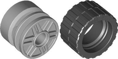 LEGO Black Tire 24x14 Gray Wheel 18x14 樂高黑色 輪胎淺灰色輪框 4639695