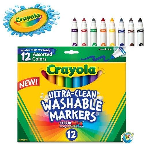 X.H. Baby【美國Crayola】WASHABLE MARKERS 繪兒樂 寶寶專用可水洗無毒2用12色粗頭彩色筆