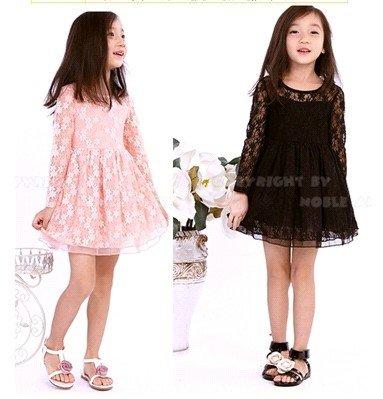 韓版女童浪漫氣質蕾絲設計款連衣裙/洋裝 (100-140)超值特價
