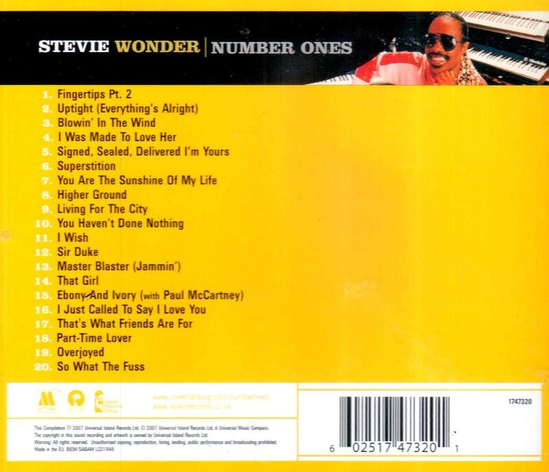 正版CD《史提夫汪達》第一名冠軍精選／Stevie Wonder : Number Ones CD