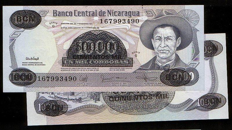 NICARAGUA（尼加拉瓜紙幣），P150 ，500000-COR.，1987，品相全新UNC