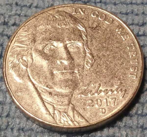 美國	KM#381	2017	5 Cents (D mintmark)	21.2mm