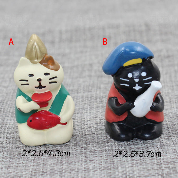 現貨 日式貓咪喝酒zakka微景觀擺飾拍攝道具 ▣FunQuick