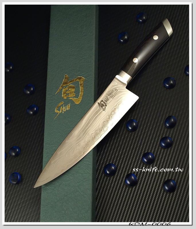 雙雄名家刀品 ★日本限定《 旬 》料理刀21cm SG-2鋼芯，32層不銹鋼大馬士革包層 型號:KDM-0006