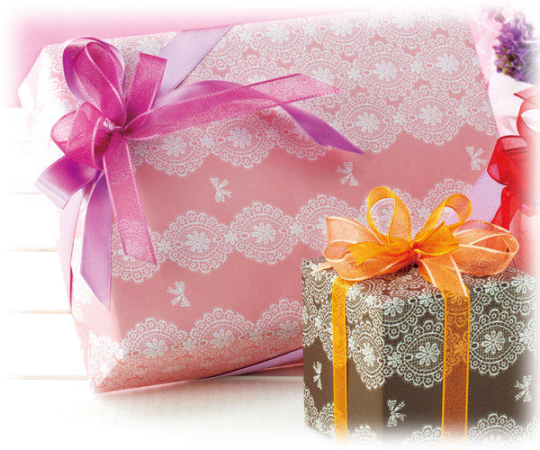 【妙麗兒】藝術設計高質感 -No.228 粉紅蕾絲蝴蝶結包裝紙 日本製