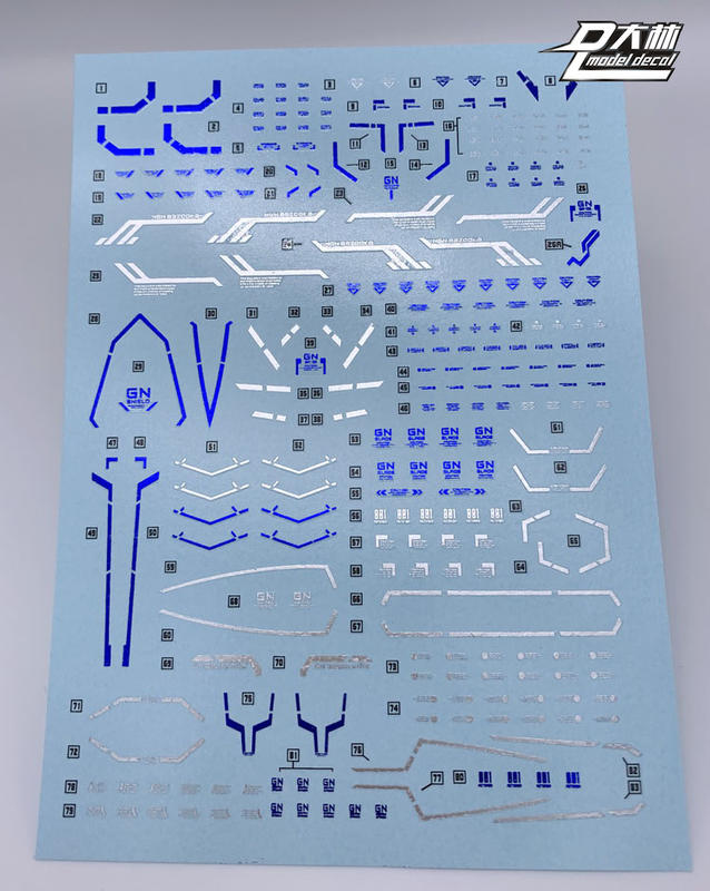 【左岸】大林【DL】MG 1/100 白色正義女神 電鍍藍+銀 燙金專用水貼