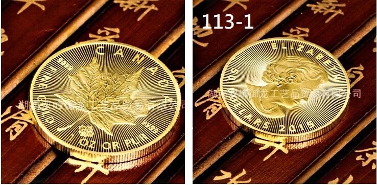 40mm紀念幣 (113)  楓葉幣鍍銀加拿大 紀念幣工藝品