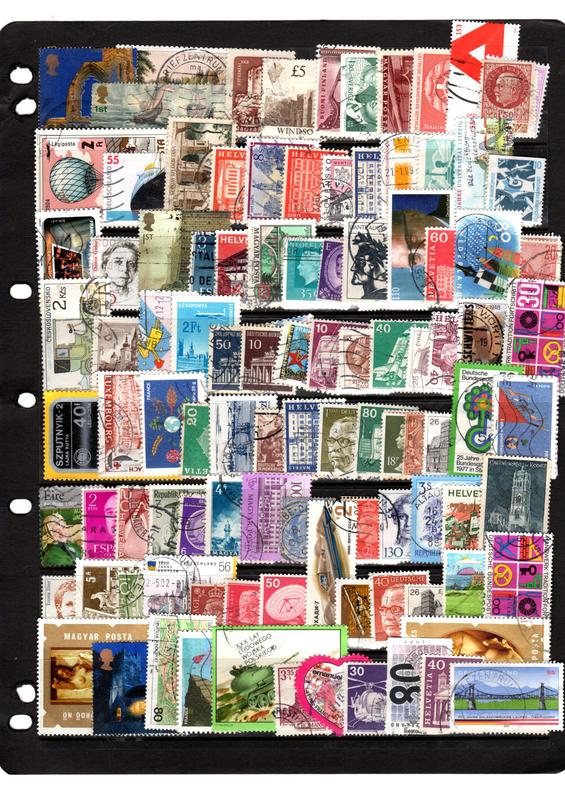二手歐洲各國郵票150張，無重複，如圖