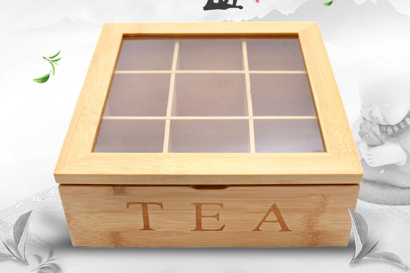 【實木竹子製茶葉收納盒】也可放茶包 花茶材料 咖啡包 玻璃上蓋 津星生活館